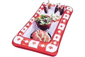 Let's Party Canada Day Summer Inflatable Buffet Cooler Serving Bar, 26 x 53 inches, Red