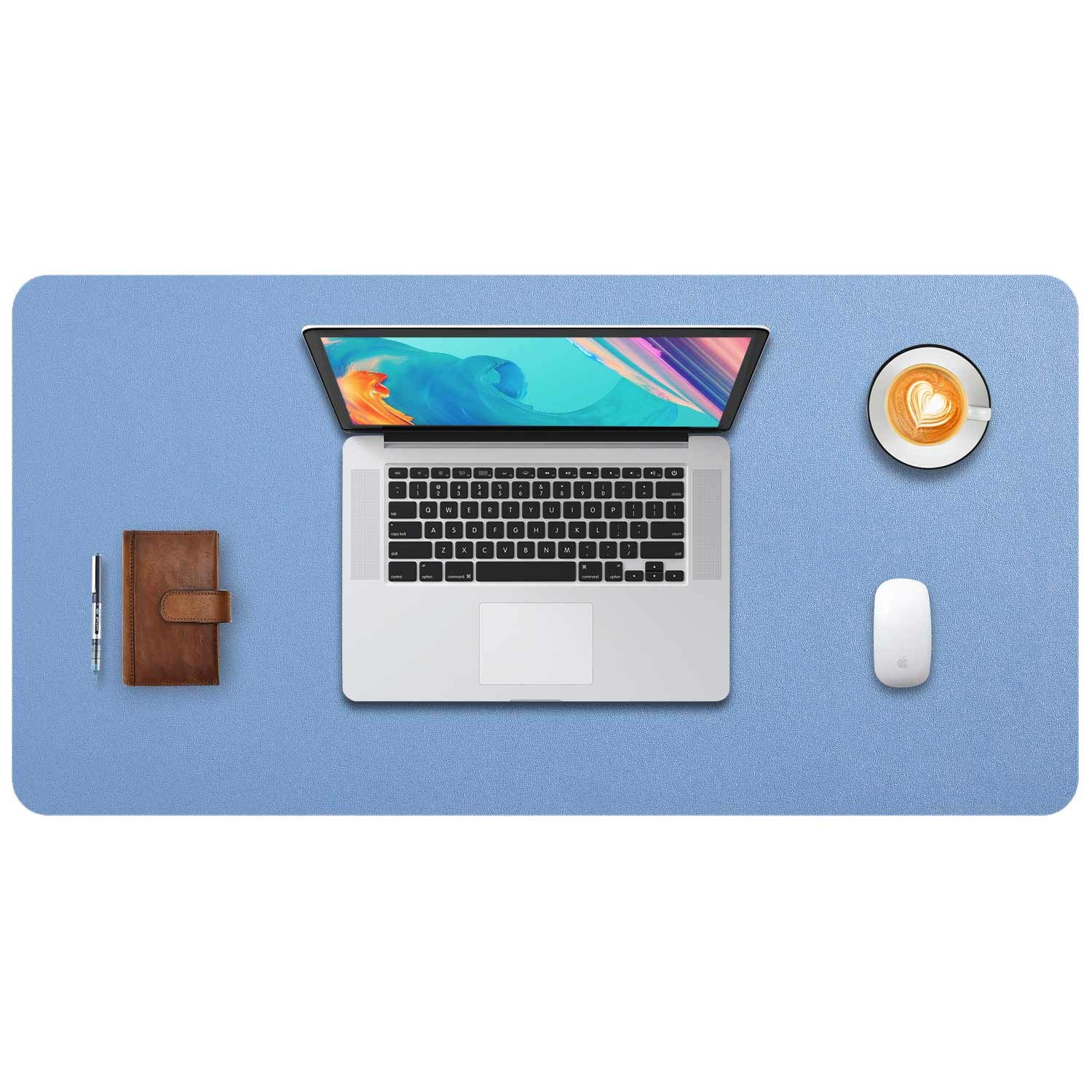 Desk Pad Large, Extended Mouse Mat, Large Mouse Pad XL, DOBAOJIA Desk Blotter, Laptop Mat, Writing Pad, Desk Mat for Office/Home, PU Leather Waterproof +Suede Non-Slip 31.5" X 15.7"(Steelblue)