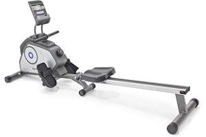 Marcy Compact 8-Level Adjustable Magnetic Resistance Rowing Machine with Transport Wheels