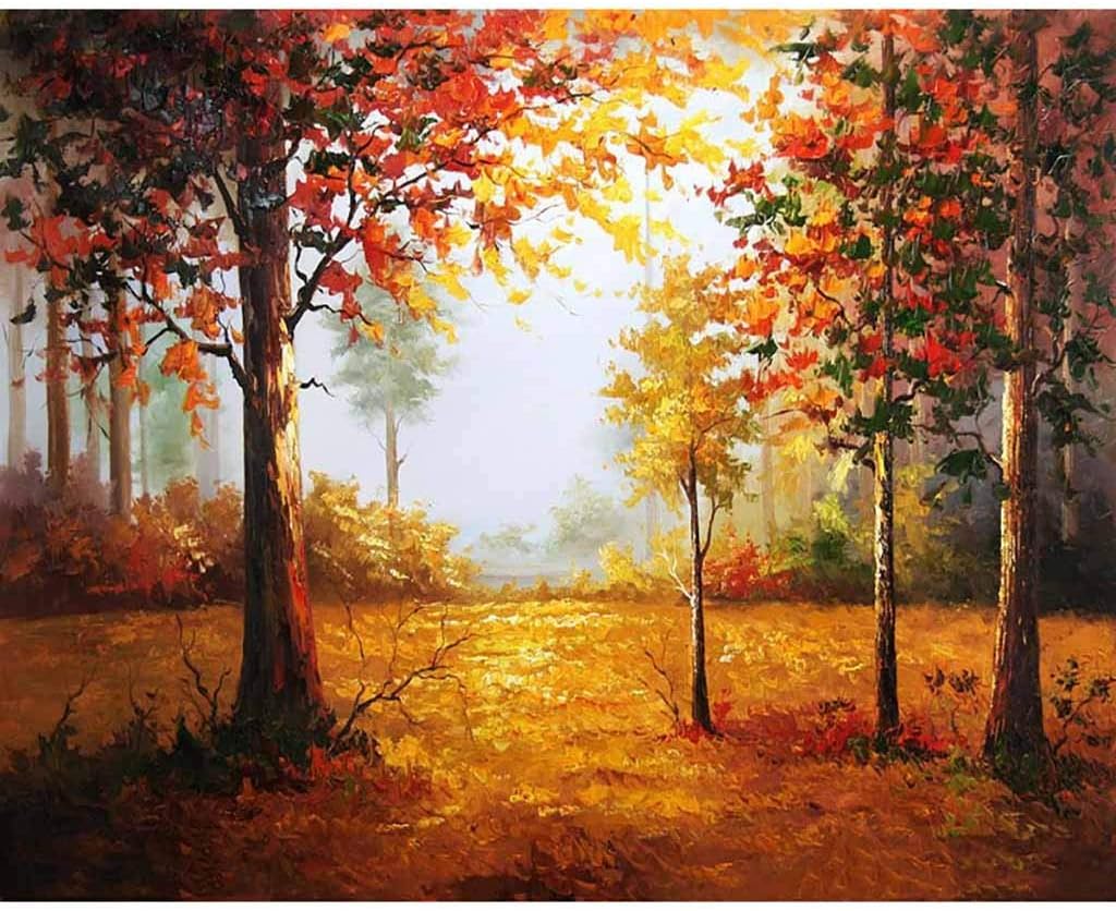 ClodeEU💞_DIY Painting/Paint by Number Kits Canvas DIY Oil Painting Kids Adults Beginner with Brushes
