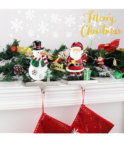 Lot De 4 Supports Chaussettes Noël Métal Noir – Crochets Cheminée Solides, Anti-Glisse Pour Décorations Festives
