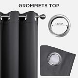 Joydeco Blackout Curtains 46x54 Inch 2 Panels Dark Grey Eyelet Thermal view 5