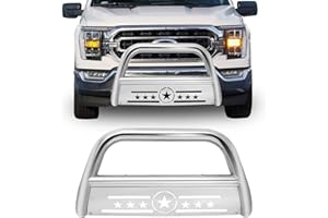 AISHAN Bull Bar Pickup Truck 3" Brush Grille Guard with Removable Skid Plate Front Bumper, Compatible with 2011-2016 Ford F250 F350 F450 F550 Super Duty, Silver Stainless Steel