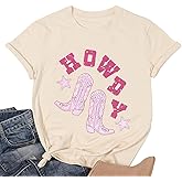 Howdy Shirt for Women Vintage Rodeo Cowgirl Graphic T-Shirt Western Country Concert Tee Tops