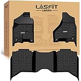 LASFIT Floor Mats 2013-2018 for Dodge Ram 1500/2500/3500 Crew Cab, 2019-2024 for Dodge Ram 1500 Classic Crew Cab 4 Full Size Doors All Weather TPE Custom Fit Car Mats Floor Liners 1st & 2nd Row, Black