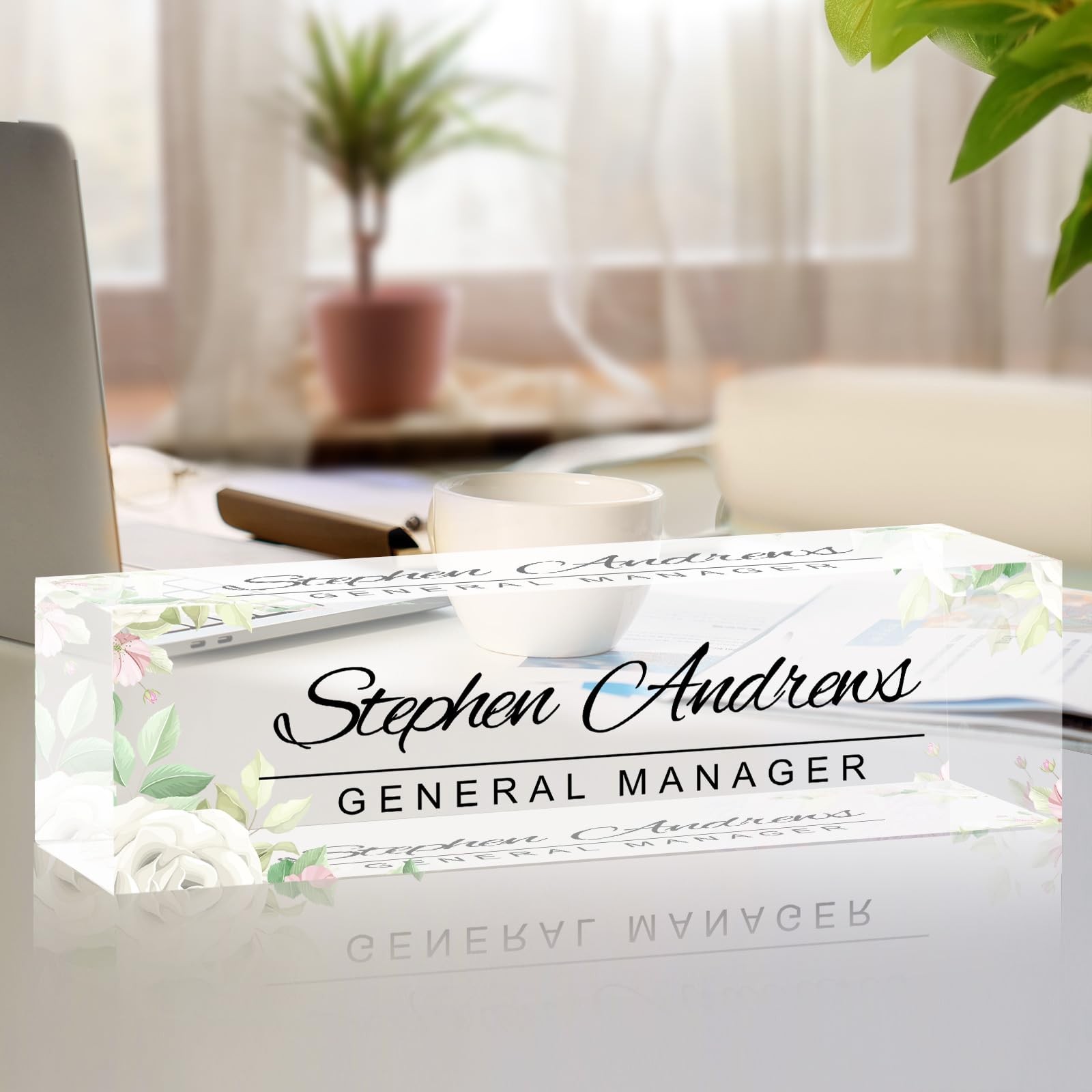 Name Plate for Desk Personalized Office Acrylic