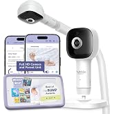 HUBBLE CONNECTED SkyVision AI Pro Baby Monitor Camera, HD 5" Home Display | Covered Face, Rollover &amp; True Cry Detection, Sleep Trainer, Soother Camera w/ Touch Screen HD Parent Unit, Crib Mount