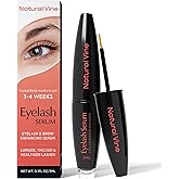 Natural Vine Eyelash Growth Serum: Lash Enhancing Serum with Advanced Formula to Boost Longer Fuller and Thicker Looking Lashes - Vegan & Cruelty-Free for Sensitive Eyes 3mL 3 Months Supply