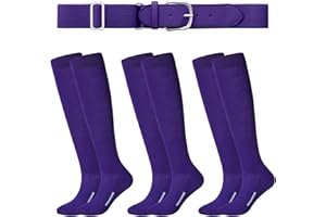 Haysandy Baseball or Softball Sock and Belt Combo Set 3 Football Baseball Socks with Softball Belt for Kids Youth Adult