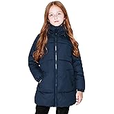 SOLOCOTE Girls Winter Coats Heavyweight Mediun Length Warm Jackets Down-like Cotton Wadding Outwear 3-14Y