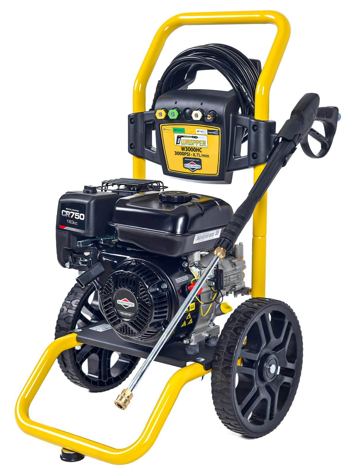 WASPPER ✦ Petrol Pressure Washer ✦ Powered by and fits Briggs & Stratton 3000 PSI 163cc Engine | High Pressure Portable Jet Sprayer W3000HC ✦ Premium Power & Build Quality Car & Patio Cleaner