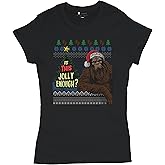 is This Jolly Enough Bigfoot Christmas T-Shirt Funny Sasquatch Legend Ugly Sweater Party Dead Inside Women's Tee
