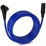 LyxPro 25 Feet Right Angle XLR Female to Male 3 Pin