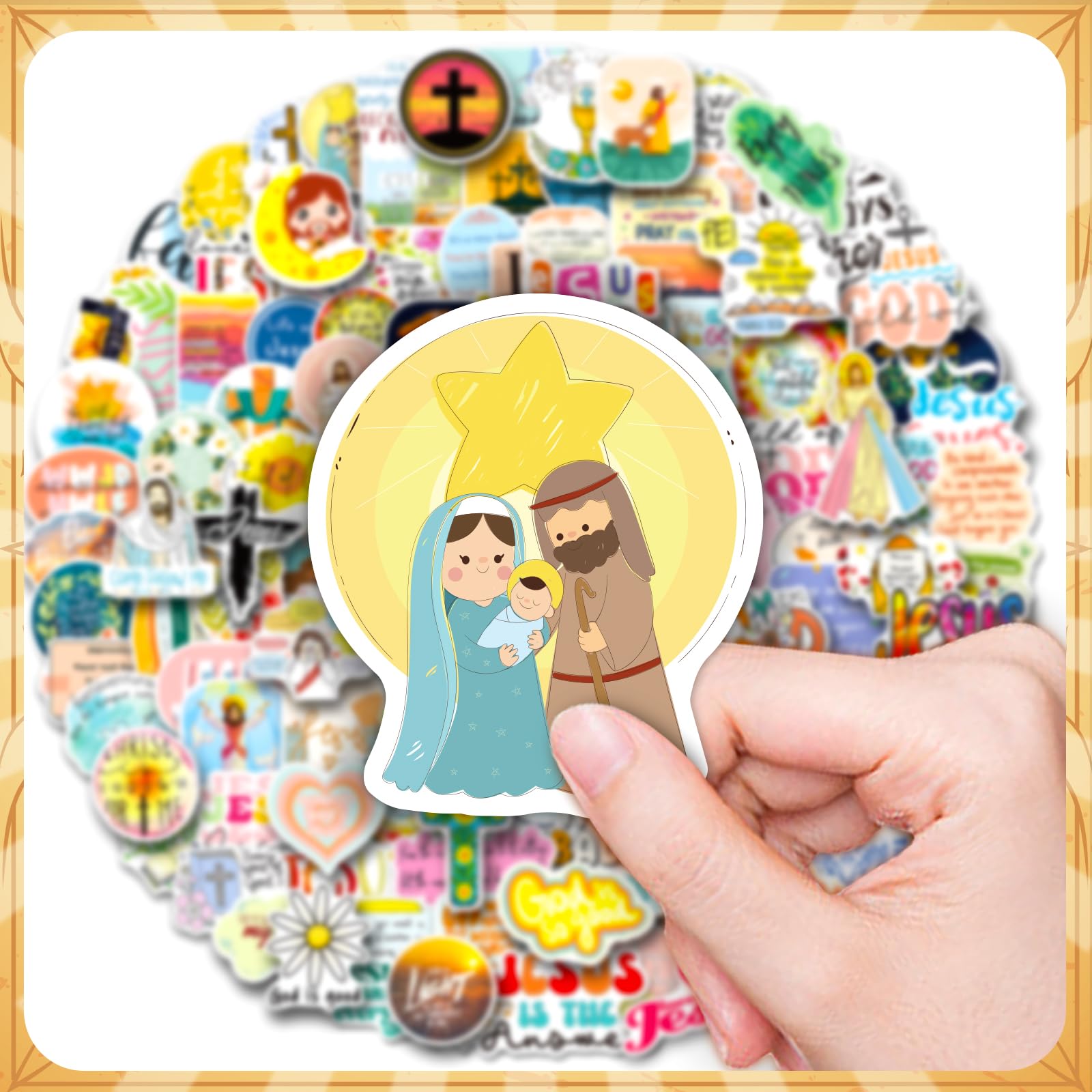 200PCS Jesus Christian Stickers, Religious Stickers for Kids Bible Verse Sticker Christian Decals for Water Bottles Laptop, Vinyl Faith Wisdom Words Decals Religious Gifts