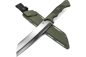 ODENWOLF W Machete - Survival Machete Full Tang with Sheath - Strong D2 Steel Knife Machete for Cutting Trees, for Yard Work, and for Bushcrafting and Big Tactical Knife with TPE-Handle