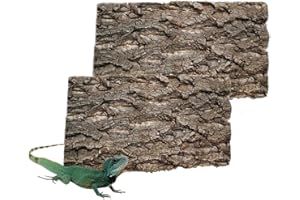 HAMILEDYI 2PCS Cork Terrarium Background15.7x11.8in Natural Cork Large Bark Backdrop Reptile Climbing Mat Habitat Decor for Spider Lizard Chamelon Turtle Beared Dragon