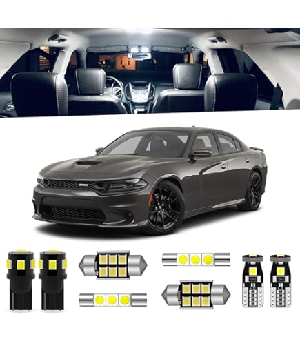 Dynamic Amber Signal LED DRL Grill Lights For 15-23 Dodge Charger SRT Scat Pack