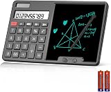 HIHUHEN HY-666KA Calculator with Writing Pad Solar Battery Dual Power 12-Digit