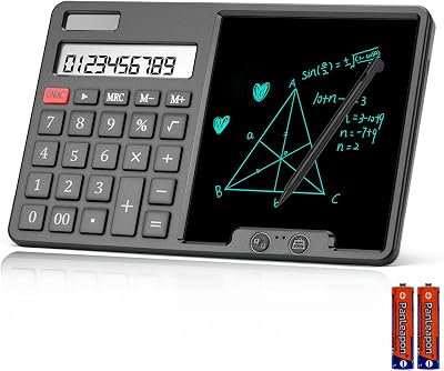 HIHUHEN HY-666KA Calculator with Writing Pad Solar Battery Dual Power 12-Digit