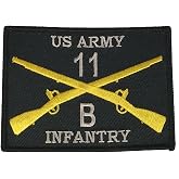 US ARMY 11B INFANTRYMAN INFANTRY PATCH - Silver, Royal Blue &amp; Gold on Black Background - Veteran Owned Business