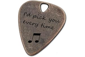 JUPPE Personalized Bronze Engraved Guitar Picks Music Gifts For Guitarist I'd Pick You Every Time Birthday Gifts For Boyfriend Husband Father (Bronze I'd Pick You Every Time)
