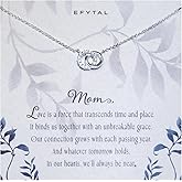 EFYTAL Mother Daughter Necklace, Silver or Gold CZ Rings Mom Necklace for Women, Mothers Day Gifts from Daughter, 50th Birthday Gifts for Mom