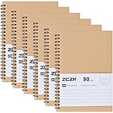ZCZN Spiral Notebook 6 Pack, 8.3"*5.5" 120 Pages A5 Lined Notebooks, College Ruled Notebook Spiral, Coil Notebook for Work, S