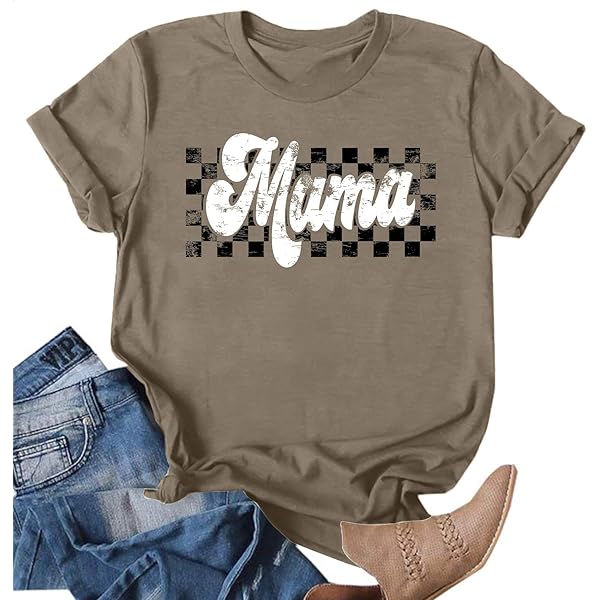 Oversized Mother's Day Gift APRFLOWER Women's Mama Shirt - Cute