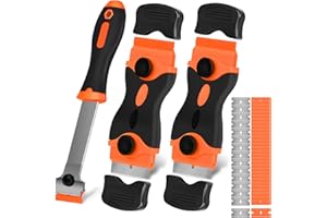 Razor Blade Scraper, 3 Pack Razor Scraper Tool with 45Pcs Razor Blades, Plastic Scraper Tool, Razor Blade Scraper Tool, Multi