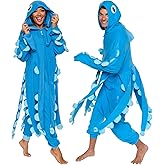Funziez! Sea Creatures Onesie Lobster, Clown Fish, Hammerhead Shark, Octopus, Squid - Plush Adult Animal Costume Jumpsuit