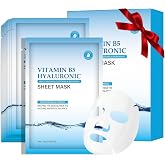 IREV Pack of 10 Hyaluronic Acid Face Masks Skincare with Vitamin B5 | Daily Care Face Sheet Mask, Hydrating Deep Moisturizing Facial Mask for All Skin Types, Beauty Facial Mask