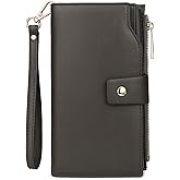 Uromee Wallet Women Vegan Leather RFID Blocking Large Ladies Wristlet Purse Card Holder Organizer Clutch