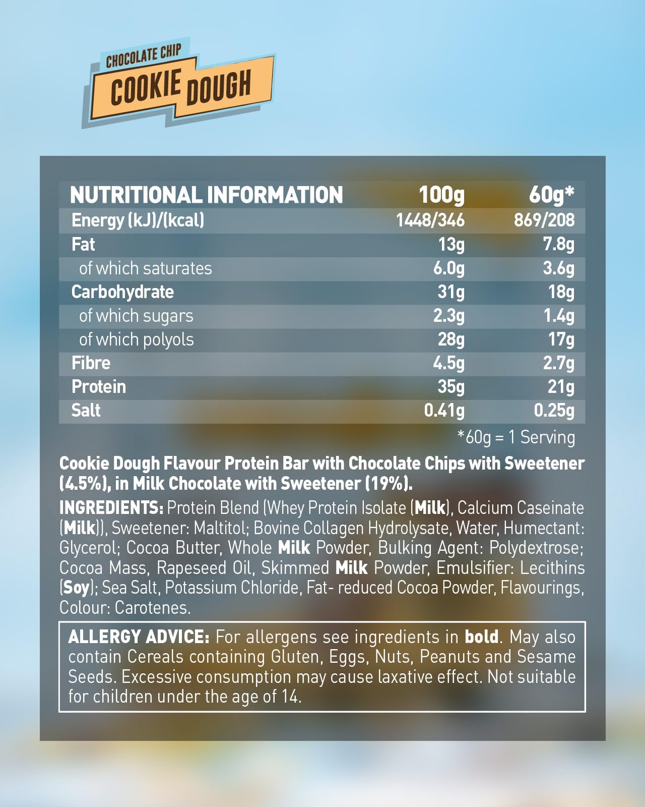 Grenade High Protein, Low Sugar Bar - Chocolate Chip Cookie Dough, 12 x 60 g (Packaging May Vary)