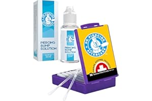 Dr. Piercing Aftercare Swabs Bundle with Keloid Bump Removal Drops - Saline Solution For Piercings - Ear Piercing Cleaner