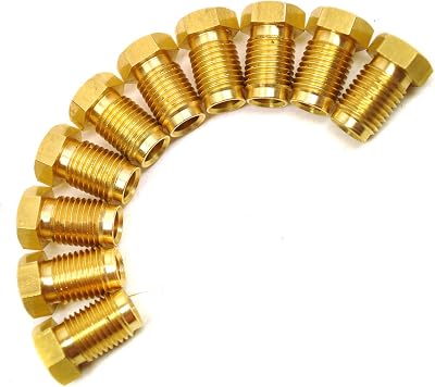 AB Tools Brass Brake Pipe Fittings 7/16" x 20 UNF Male 1/4" Pipe 10 Pack FL21