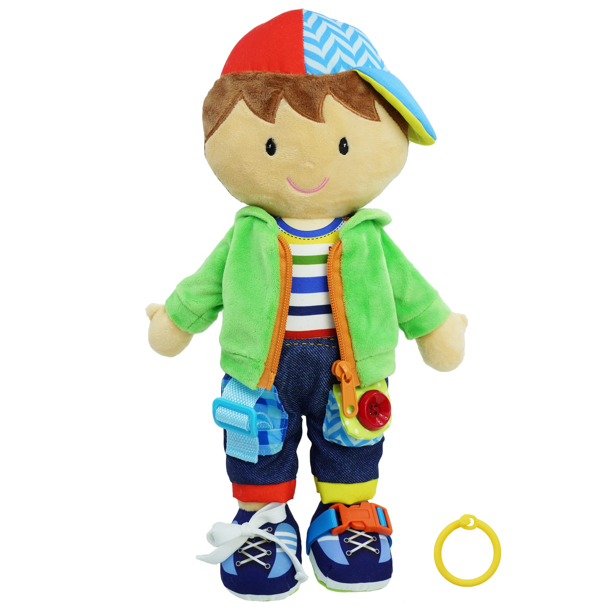 Photo 1 of June Garden 15.5" Dressy Friends Terry - Educational Stuffed Plush Doll for Kids and Toddlers 2 Years and Up - Montessori Buckle Soft Toy