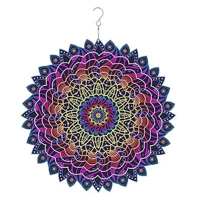 Buy 3d Mandala Wind Spinner Decorations Made By Stainless Steel Laser Cut Metal Mandalas Art Starburst Hanging Decor Indoor Outdoor Decor Online In Indonesia B07sz57pj7