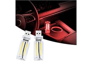 Ligrel Car USB Night Light Touch Dimmable - 2-Pack Retro LED Filament Lamp for Truck Interior, Bedroom & Camping | Glass Bottle Ambiance Lighting (Red)