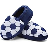 festooning Toddler Boys Girls Football Slippers Soft Fuzzy Slip-Ons Little Kid Warm Indoor House Slipper Shoes