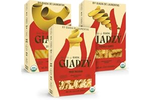 Giadzy by Giada De Laurentiis 3 Pack Organic Pasta - Includes Nodi Marini, Ziti Rigati, Fusilli Corti - Made in Italy, Artisanal, Clean Ingredients - Non GMO