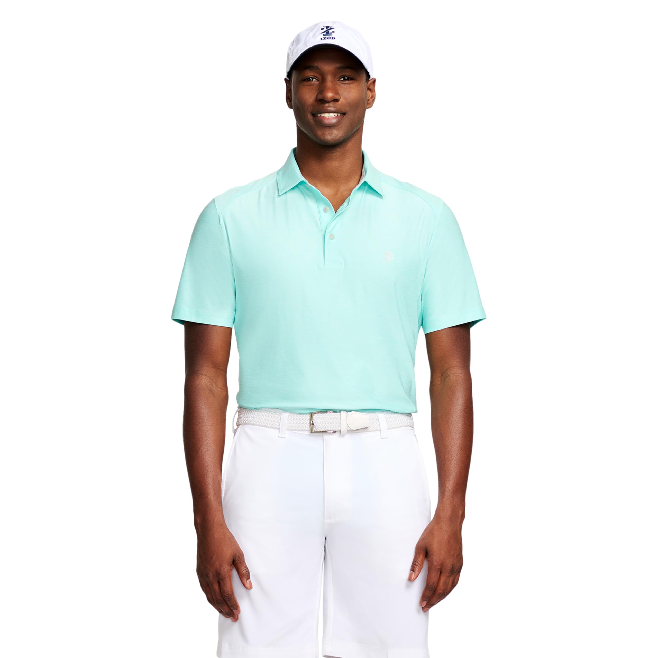 IZOD Men's Swingflex Elite Short Sleeve Golf Polo, Limpet Shell Aqua Image IZOD Men's Swingflex Elite Short Sleeve Golf Polo, Limpet Shell Aqua Image