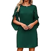 Simplee Womens Cocktail Dress 2025 Formal Flutter Sleeve Elegant Chiffon Trendy Wedding Guest Dresses
