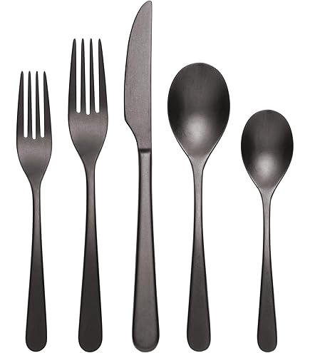 Amazon.com | Allay Midnight 20 Piece Everyday Flatware Set