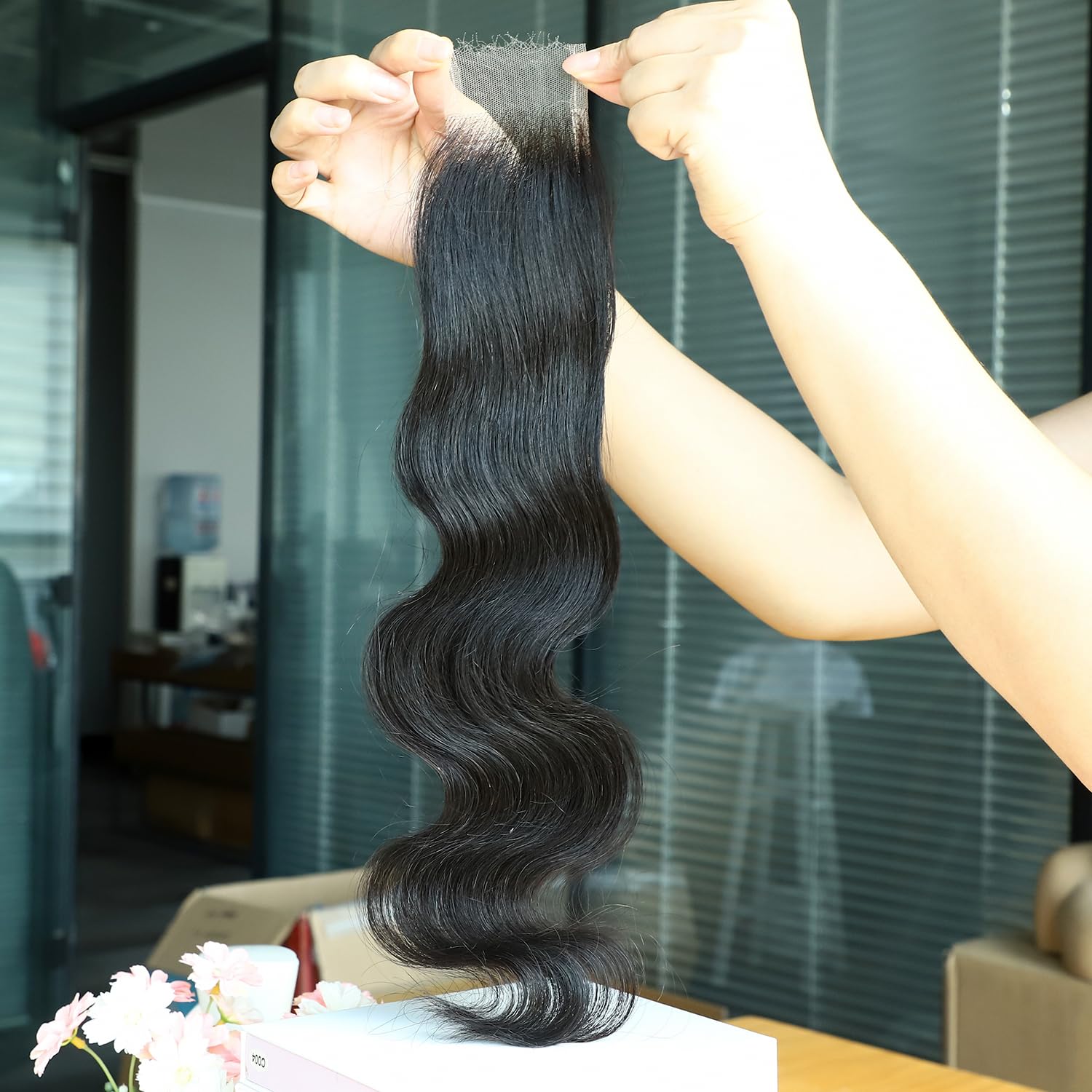SOMIARIK 2x6 Real HD Lace Closure Only, Body Wave Pre Plucked Human Hair Closure Single Knots Virgin Human Hair Closure Pre Plucked Invisible Lace 16 Inch — image 1