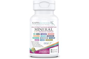 KAPPA NUTRITION (90 Capsules,Vitamin K2, Vitamin D3, Zinc, Selenium, Vanadium, Copper, Manganese, Potassium, Molybdenum, Calcium, Chromium, Iodine, Boron, Mineral 13 in 1 Advanced Complex, from