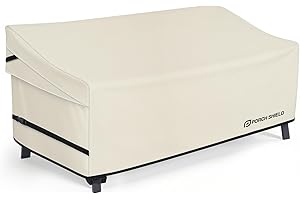 Porch Shield Patio 3-Seater Sofa Cover - Waterproof Outdoor Couch Deep Seat Sofa Cover 86W x 38D x 35H inch, Beige