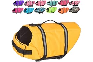 Doglay Dog Life Jacket, Dog Life Vest for Swimming Boating, Adjustable Puppy Life Jacket with Reflective Stripes, Superior Buoyancy Dog Swimming Vest for Small Medium and Large Dogs