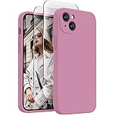 FireNova Designed for iPhone 13 Case, Silicone Upgraded [Camera Protection] Phone Case with [2 Screen Protectors], Soft Anti-Scratch Microfiber Lining Inside, 6.1 inch, Lilac Purple