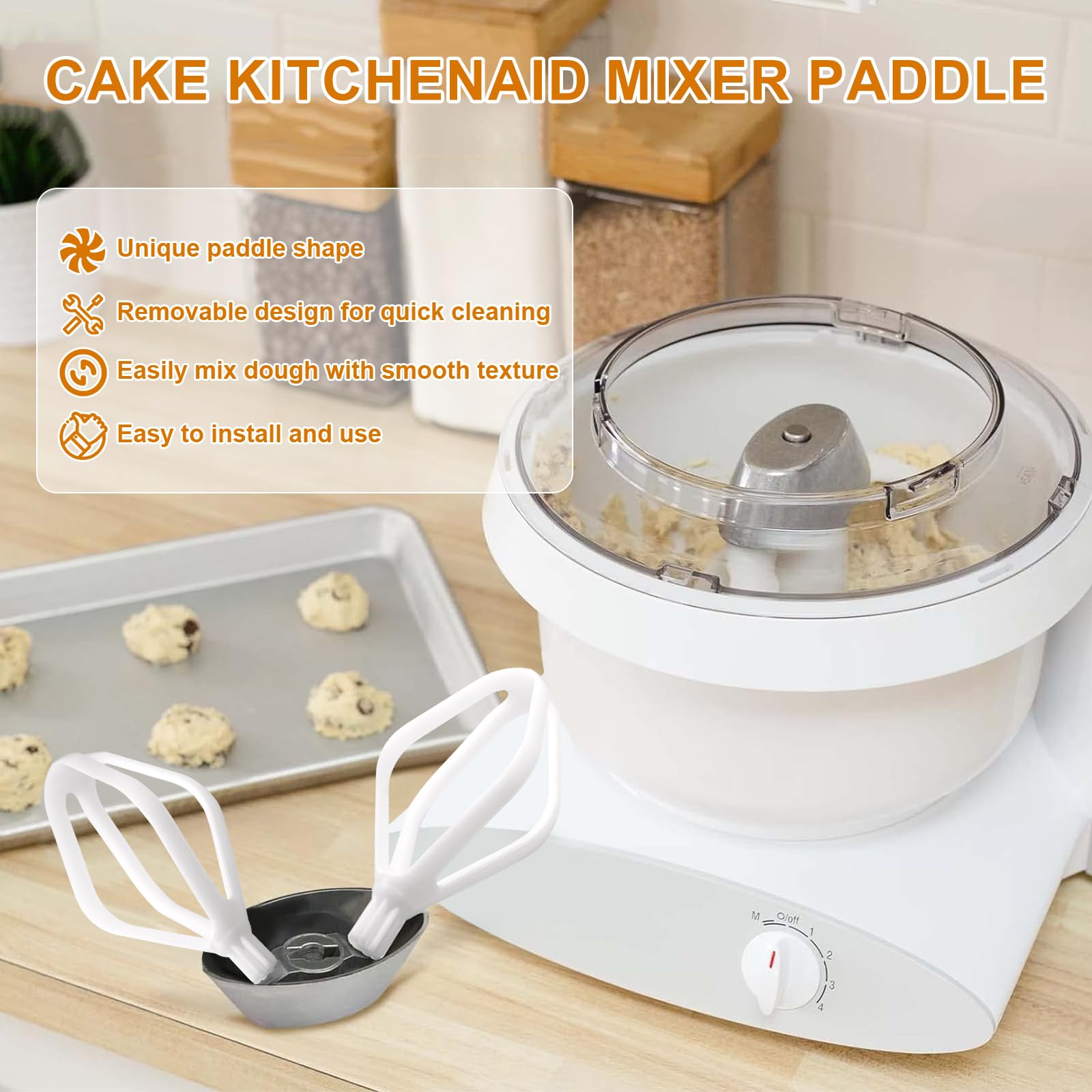 Cake Paddles Fit for Universal Mixers and NutriMill Artiste Mixer Cookie Dough Paddles for Artiste Stand Mixers Household Replacement Mixing Part (2 Pack)