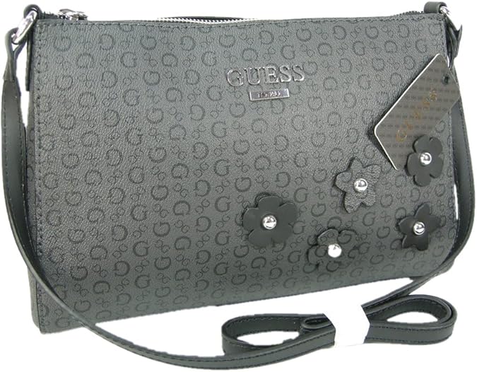 New Guess G Logo Purse Cross Body Shoulder Hand Bag Black Coal Society